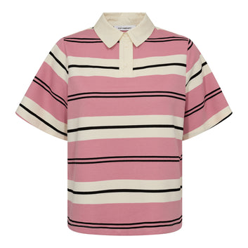 Co´Couture W WhitneyCC Stripe Polo Tee Candyfloss