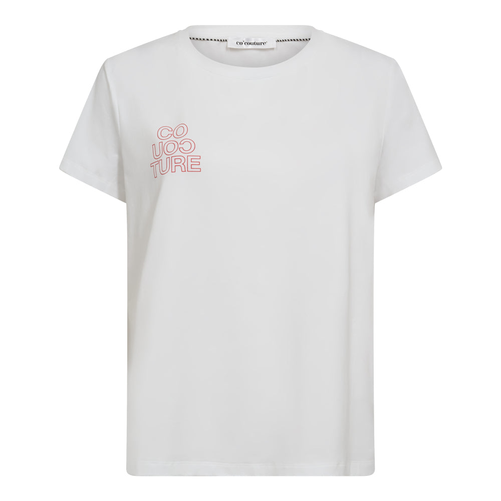 Co´Couture W SiaraCC Outline Tee CandyFloss White