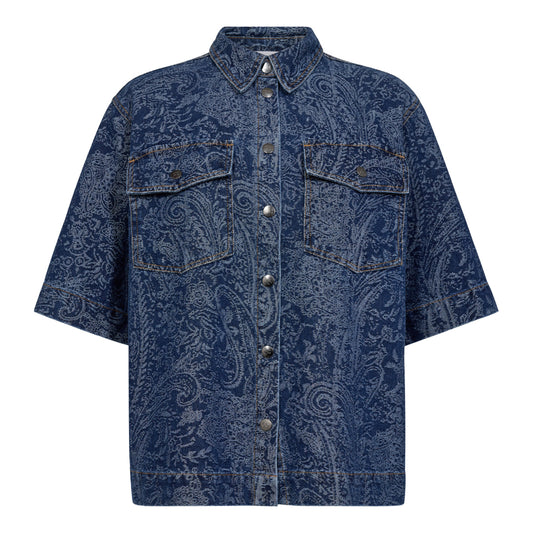 Co´Couture W DeanCC Denim SS Shirt Denim Blue