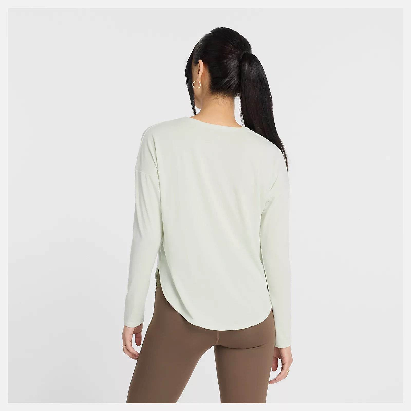 New Balance W Drapey Long Sleeve T-Shirt Natural Mint