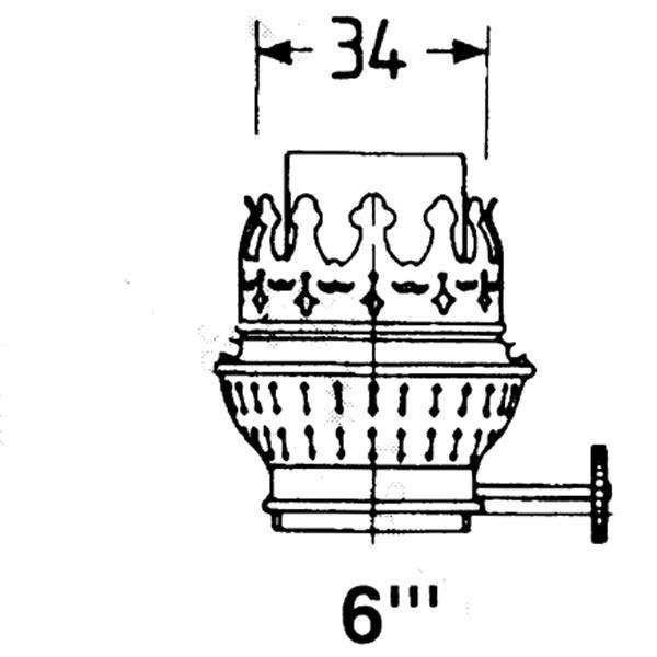 DHR Brænder Messing 6"