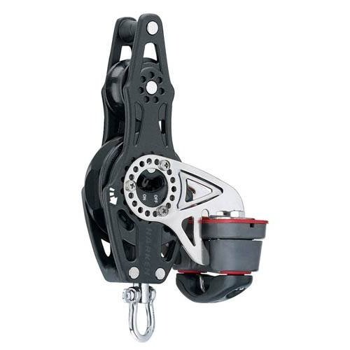 Harken Carbo Ratchet Blok 57 mm enkelt, hunsvot, violin + Cam-Matic