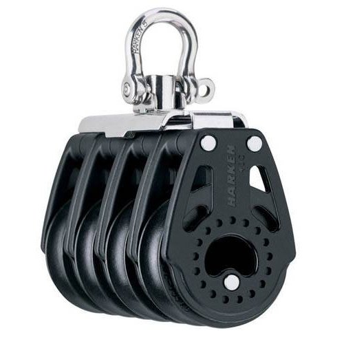 Harken Carbo Blok 40 mm firedobbelt, svirvel - til 10 mm line