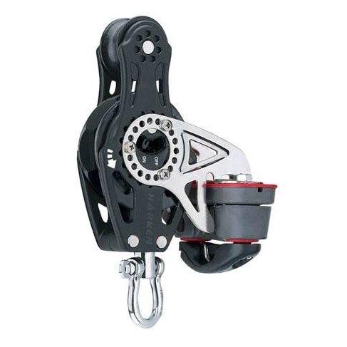 Harken Carbo Ratchet Blok 75 mm enkelt, violin, Cam-Matic